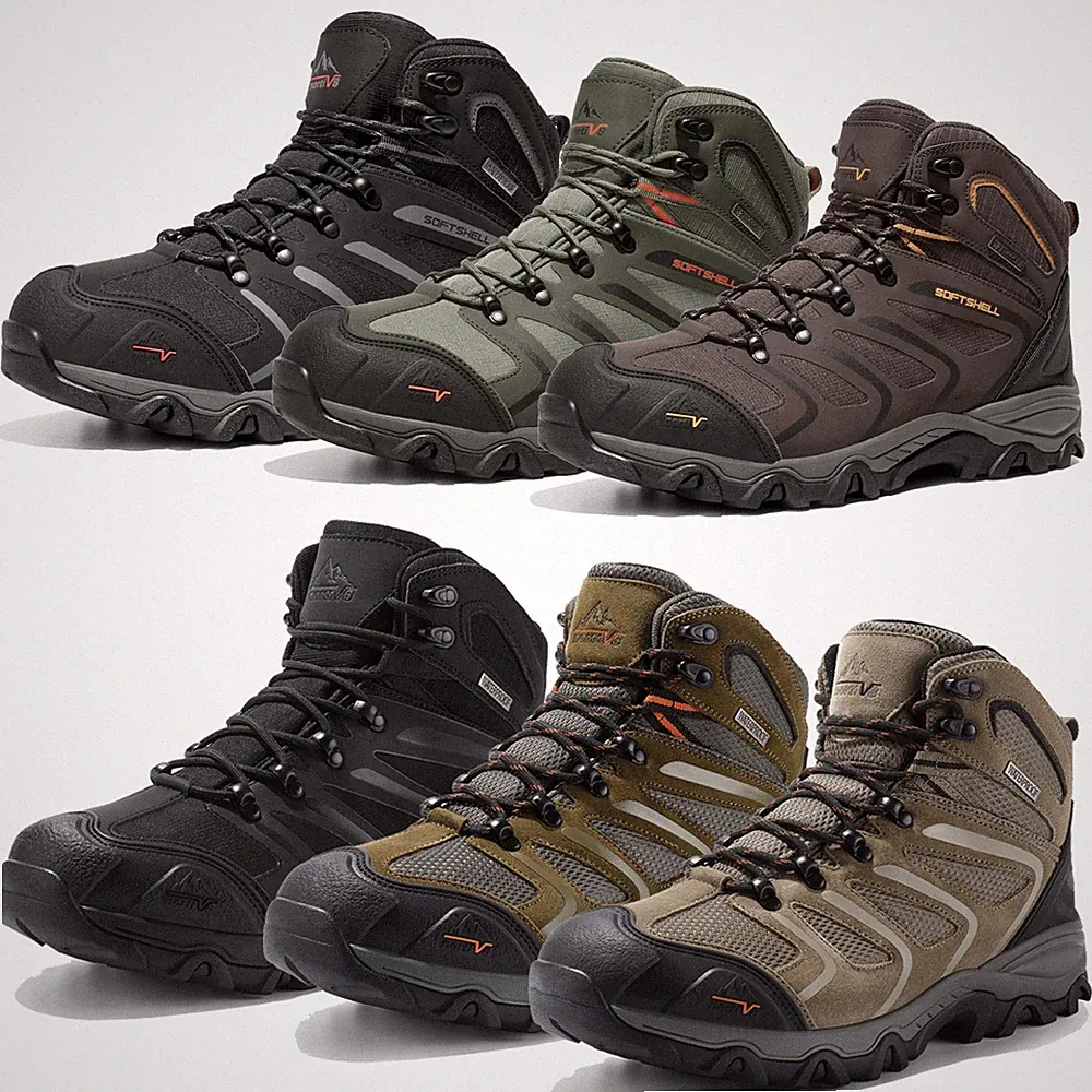 Men's Waterproof Hiking Boots Mid Top Ankle Lightweight Outdoor Trail Work Shoes